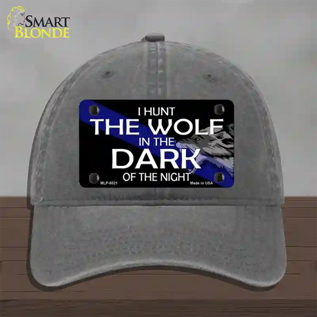 Hunt The Wolf Novelty License Plate Hat Unconstructed Cotton / Charcoal