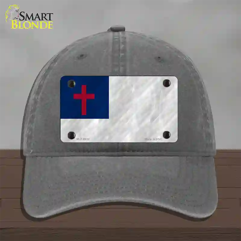 Christian Flag Novelty License Plate Hat Unconstructed Cotton / Charcoal