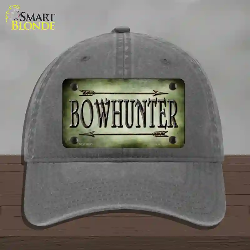 Bowhunter Novelty License Plate Hat Unconstructed Cotton / Charcoal