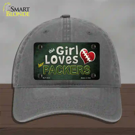 This Girl Loves Her Packers Novelty License Plate Hat Unconstructed Cotton / Charcoal