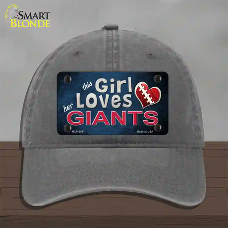 This Girl Loves Her Giants Novelty License Plate Hat Unconstructed Cotton / Charcoal