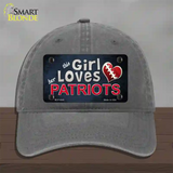 This Girl Loves Her Patriots Novelty License Plate Hat Unconstructed Cotton / Charcoal