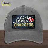 This Girl Loves Her Chargers Novelty License Plate Hat Unconstructed Cotton / Charcoal