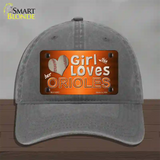 This Girl Loves Her Orioles Novelty License Plate Hat Unconstructed Cotton / Charcoal