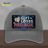 This Girl Loves Her Red Sox Novelty License Plate Hat Unconstructed Cotton / Charcoal