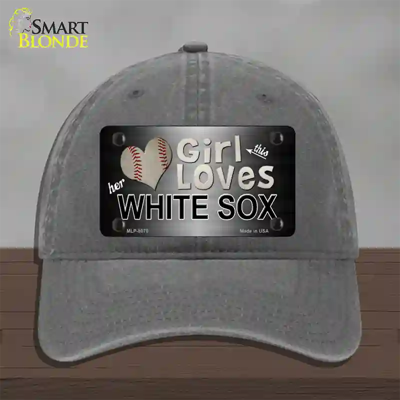 This Girl Loves Her White Sox Novelty License Plate Hat Unconstructed Cotton / Charcoal