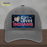 This Girl Loves Her Indians Novelty License Plate Hat Unconstructed Cotton / Charcoal