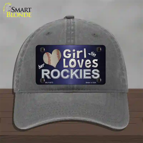 This Girl Loves Her Rockies Novelty License Plate Hat Unconstructed Cotton / Charcoal