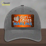 This Girl Loves Her Marlins Novelty License Plate Hat Unconstructed Cotton / Charcoal