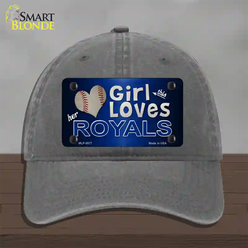 This Girl Loves Her Royals Novelty License Plate Hat Unconstructed Cotton / Charcoal