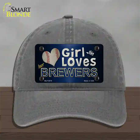 This Girl Loves Her Brewers Novelty License Plate Hat Unconstructed Cotton / Charcoal