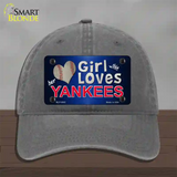 This Girl Loves Her Yankees Novelty License Plate Hat Unconstructed Cotton / Charcoal