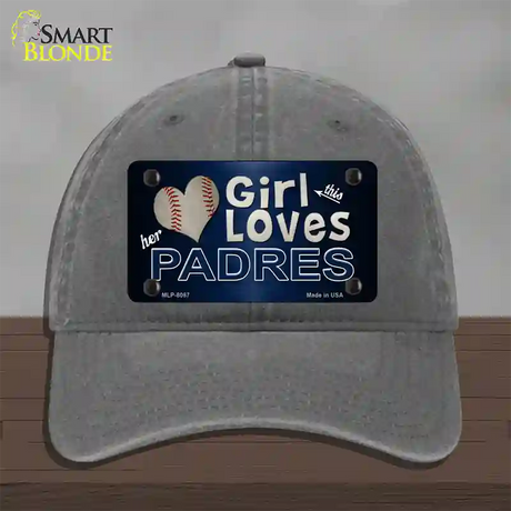 This Girl Loves Her Padres Novelty License Plate Hat Unconstructed Cotton / Charcoal