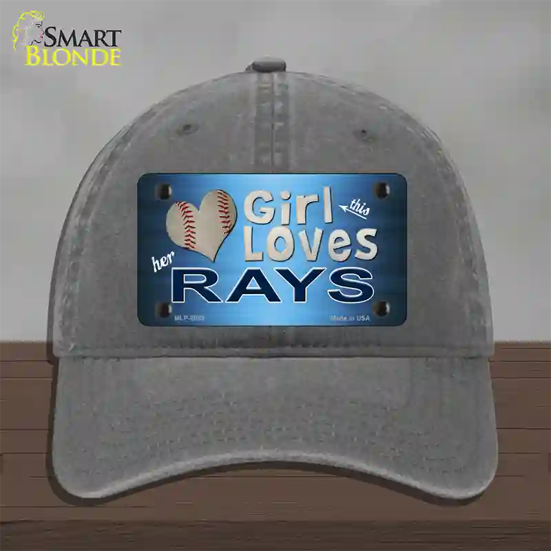 This Girl Loves Her Rays Novelty License Plate Hat Unconstructed Cotton / Charcoal