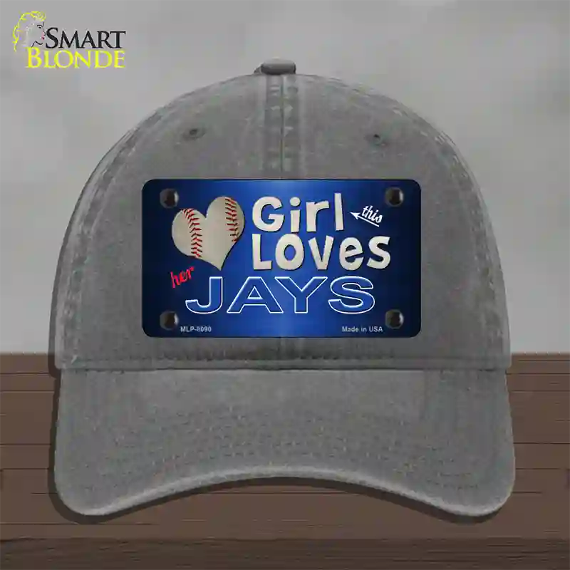 This Girl Loves Her Jays Novelty License Plate Hat Unconstructed Cotton / Charcoal