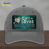 This Girl Loves Her Mariners Novelty License Plate Hat Unconstructed Cotton / Charcoal