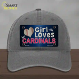 This Girl Loves Her Cardinals Baseball Novelty License Plate Hat Unconstructed Cotton / Charcoal