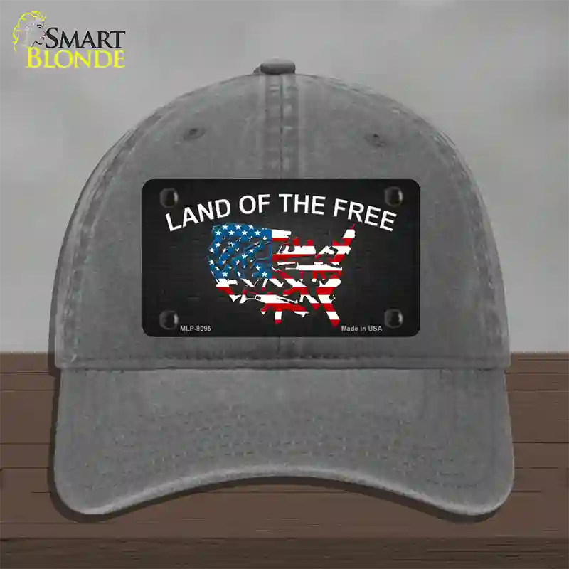 Land Of The Free Novelty License Plate Hat Unconstructed Cotton / Charcoal