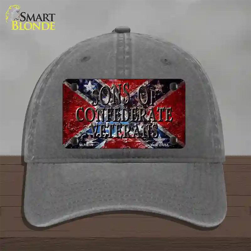 Sons Of Confederate Veterans Novelty License Plate Hat Unconstructed Cotton / Charcoal