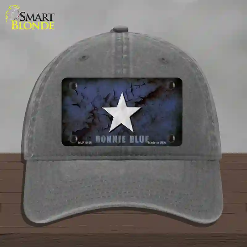 Bonnie Blue Star Novelty License Plate Hat Unconstructed Cotton / Charcoal