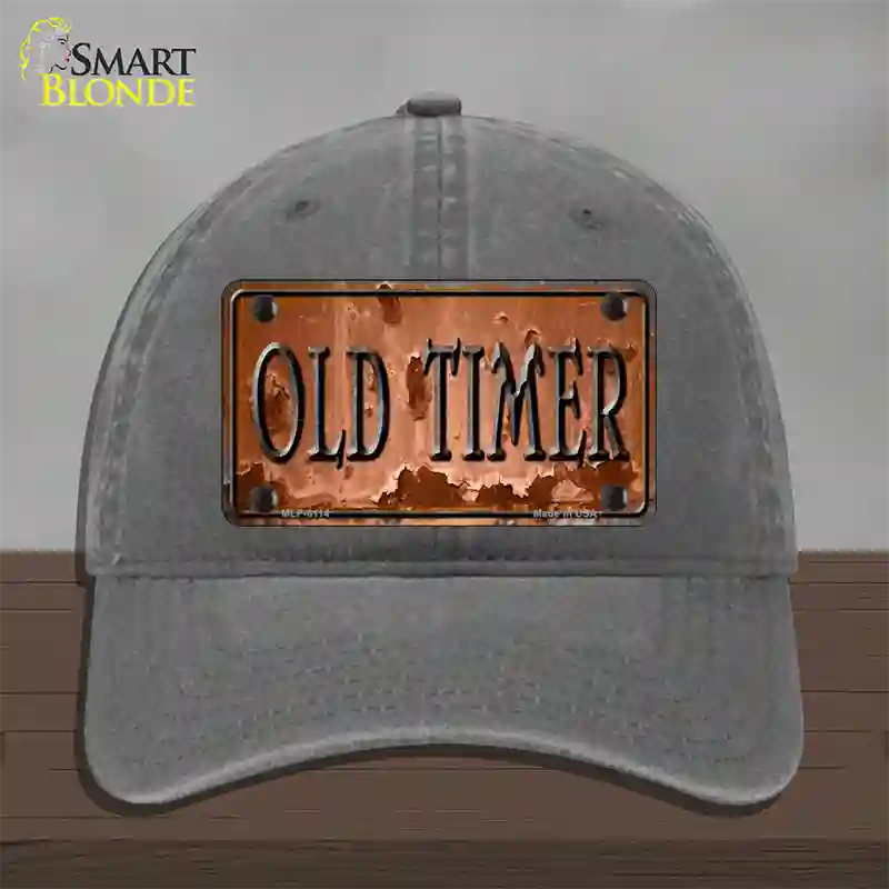 Old Timer Novelty License Plate Hat Unconstructed Cotton / Charcoal