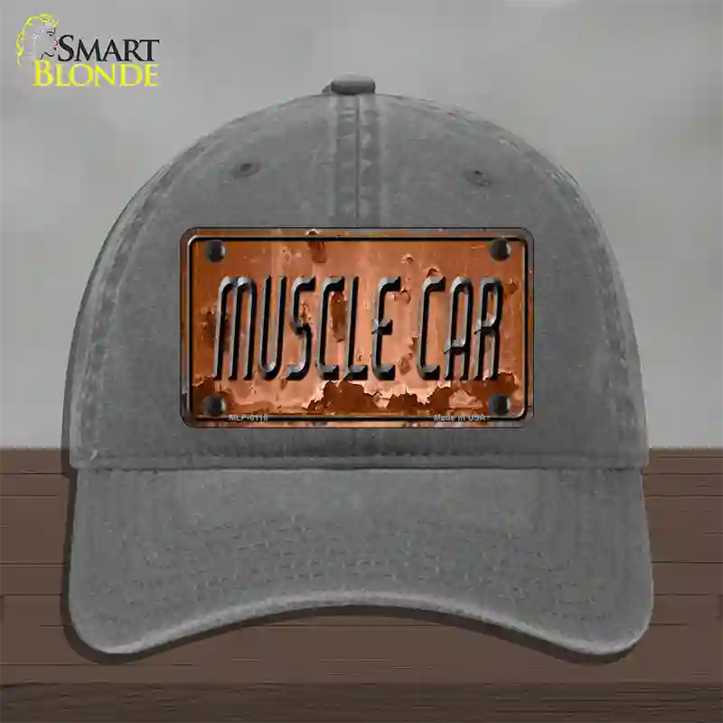 Muscle Car Novelty License Plate Hat Unconstructed Cotton / Charcoal