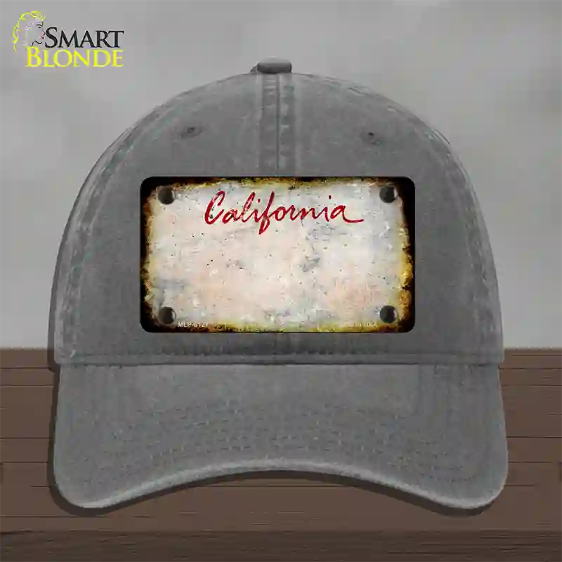 California Rusty Blank Novelty License Plate Hat Unconstructed Cotton / Charcoal