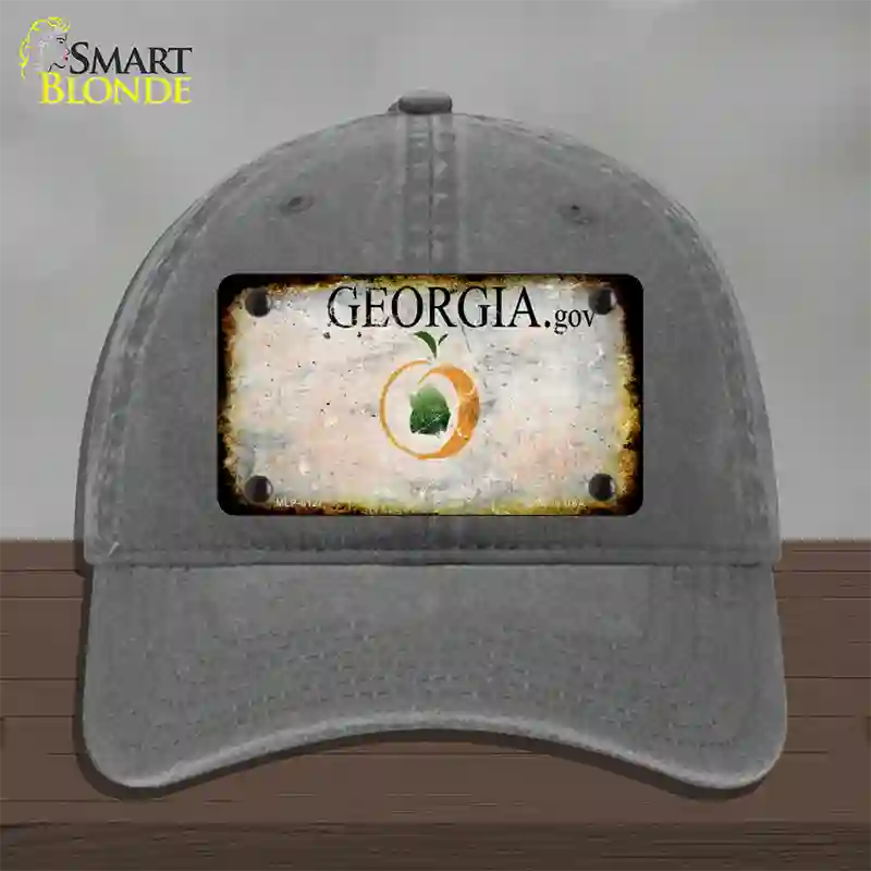 Georgia Rusty Blank Novelty License Plate Hat Unconstructed Cotton / Charcoal