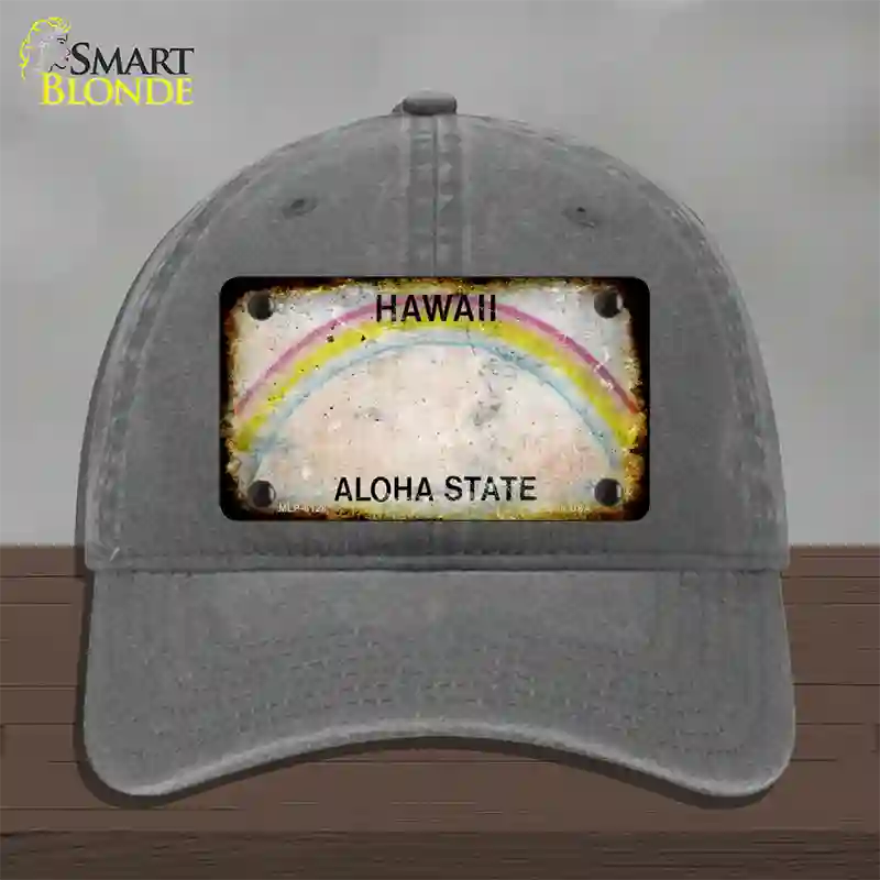 Hawaii Rusty Blank Novelty License Plate Hat Unconstructed Cotton / Charcoal