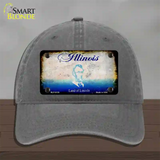 Illinois Rusty Blank Novelty License Plate Hat Unconstructed Cotton / Charcoal