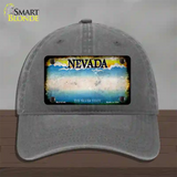 Nevada Rusty Blank Novelty License Plate Hat Unconstructed Cotton / Charcoal