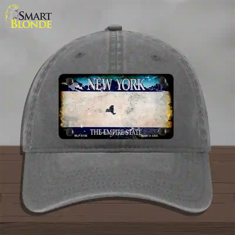 New York Rusty Blank Novelty License Plate Hat Unconstructed Cotton / Charcoal