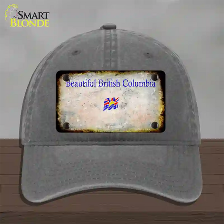 British Columbia Rusty Blank Novelty License Plate Hat Unconstructed Cotton / Charcoal