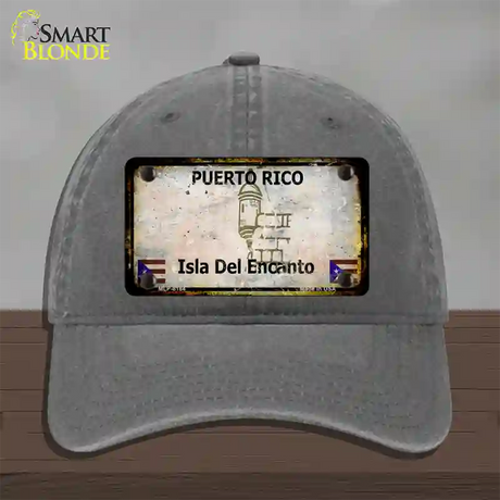 Puerto Rico Rusty Blank Novelty License Plate Hat Unconstructed Cotton / Charcoal