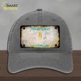 Saskatchewan Rusty Blank Novelty License Plate Hat Unconstructed Cotton / Charcoal