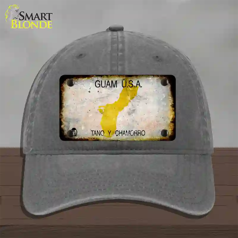 Guam Rusty Blank Novelty License Plate Hat Unconstructed Cotton / Charcoal