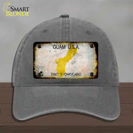 Guam Rusty Blank Novelty License Plate Hat Unconstructed Cotton / Charcoal