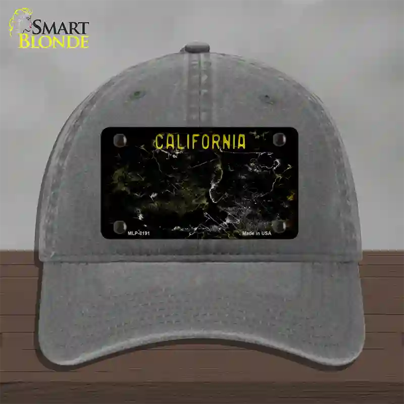 California Black Rusty Blank Novelty License Plate Hat Unconstructed Cotton / Charcoal