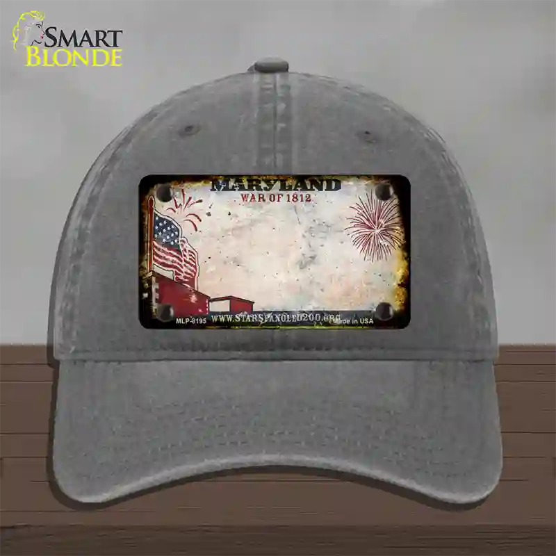 Maryland War of 1812 Rusty Blank Novelty License Plate Hat Unconstructed Cotton / Charcoal