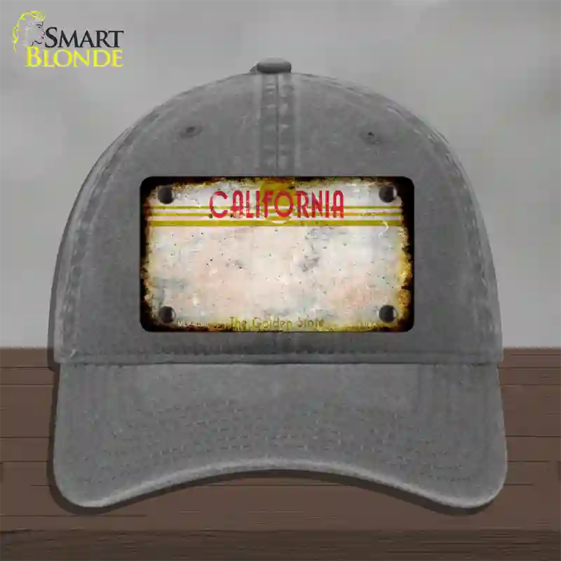 California Golden State Plate Rusty Blank Novelty License Plate Hat Unconstructed Cotton / Charcoal