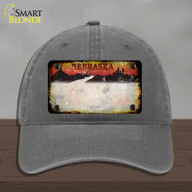 Nebraska Amber Rusty Blank Novelty License Plate Hat Unconstructed Cotton / Charcoal