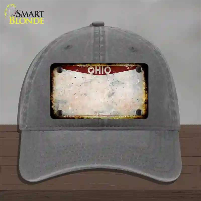 Ohio Rusty Blank Novelty License Plate Hat Unconstructed Cotton / Charcoal