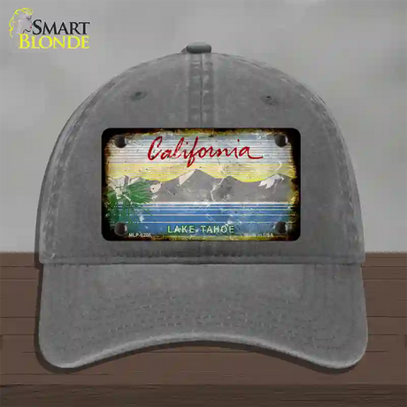 California Lake Tahoe Rusty Blank Novelty License Plate Hat Unconstructed Cotton / Charcoal