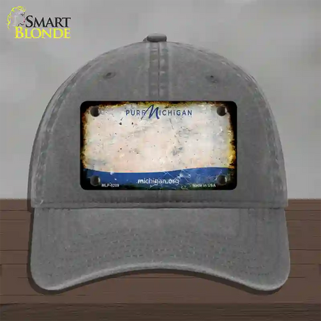 Pure Michigan Rusty Blank Novelty License Plate Hat Unconstructed Cotton / Charcoal