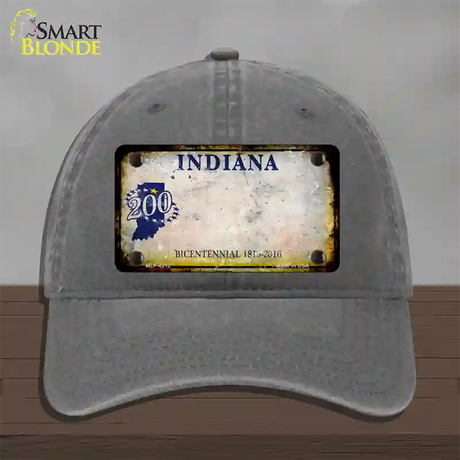 Indiana Rusty Blank Novelty License Plate Hat Unconstructed Cotton / Charcoal