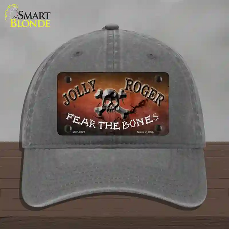 Fear The Bones Novelty License Plate Hat Unconstructed Cotton / Charcoal