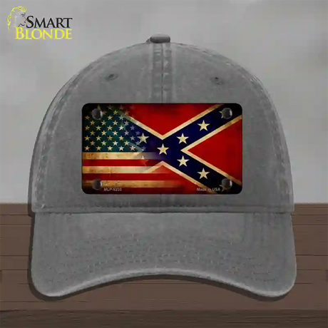 American Confederate Flag Novelty License Plate Hat Unconstructed Cotton / Charcoal