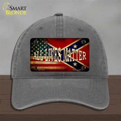 All Lives Matter Flag Novelty License Plate Hat Unconstructed Cotton / Charcoal