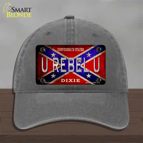 U Rebel U Novelty License Plate Hat Unconstructed Cotton / Charcoal