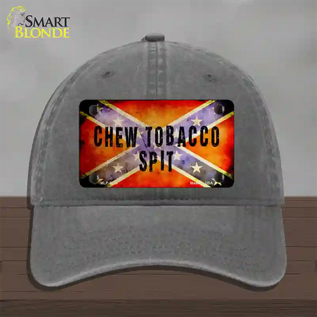 Chew Tobacco Spit Novelty License Plate Hat Unconstructed Cotton / Charcoal